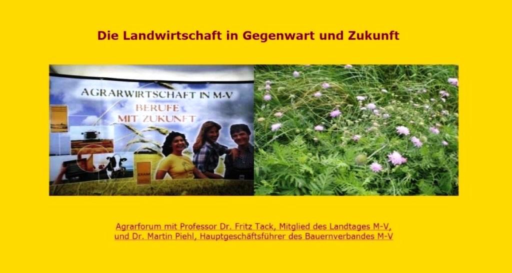 Die Landwirtschaft in Gegenwart und Zukunft - Agrarforum mit Professor Dr. Fritz Tack, Mitglied des Landtages von Mecklenburg-Vorpommern, und Dr. Martin Piehl, Hauptgeschftsfhrer des Bauernverbandes von Mecklenburg-Vorpommern, am  8. November 2012 in den Rumlichkeiten am 'Stadion am Bodden' in der Bernsteinstadt Ribnitz-Damgarten, Damgartener Chaussee 42