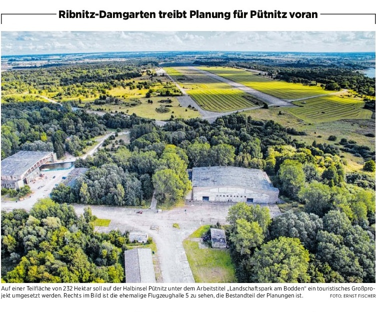 Beitrag der Ostsee-Zeitung Ribnitz-Damgarten zur Nutzung der Halbinsel Pütnitz - 29. Mai 2017 - Seite 9