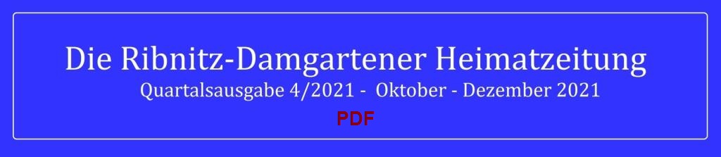 Die Ribnitz-Damgartener Heimatzeitung - Regionales, Neues, Heimatliches und Historisches - Quartalsausgabe 4/2021 - Oktober - Dezember 2021 - zum Selberausdrucken - in PDF-Format