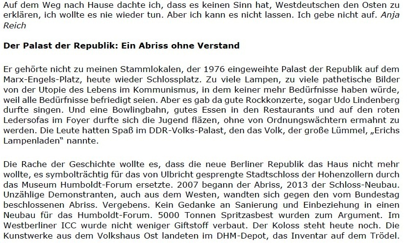 Replik auf den Spiegel: Der Hamburger Spiegel schreibt positiv ber den Osten, und wir sagen 'Danke!' - Berliner Zeitung - 06.06.2021 - Berliner Zeitung: Abwicklung DDR: Diplomaten / Treuhand / Palast der Republik - Aus dem Posteingang vom 13.06.2021 von Dr. Marianne Linke - Link: https://www.berliner-zeitung.de/wochenende/der-hamburger-spiegel-schreibt-positiv-ueber-den-osten-und-wir-sagen-danke-li.162776 - Teil 4 