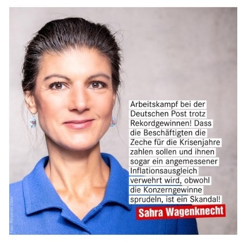 Aus dem Posteingang von Dr. Sahra Wagenknecht (MdB) - Team Sahra - 09.03.2023 - Gemeinsam kämpfen gegen Verarmung und Deindustrialisierung - Abschnitt 6 - Link: https://www.sahra-wagenknecht.de/