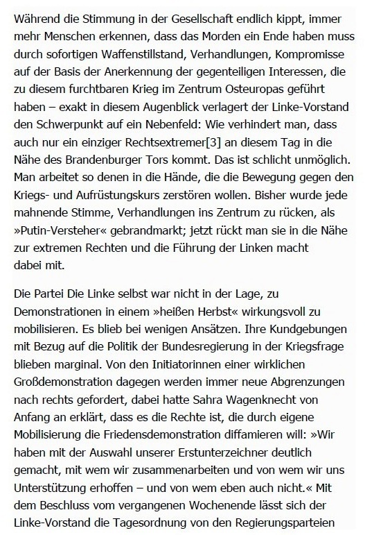 Ukraine-Krieg: Sonderparteitag ntig - Warum ein Sonderparteitag zur Friedensfrage fr einen Neuanfang in der Linken sorgen sollte - von Michael Brie - neues-deutschland.de / 24.02.2023 / Kommentare / Seite 1 - Aus dem Posteingang vom 27.02.2023 - Link: https://www.nd-aktuell.de/artikel/1171202.linkspartei-ukraine-krieg-linker-sonderparteitag-noetig.html