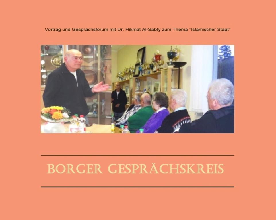 BORGER GESPRCHSKREIS - Vortrag und Gesprchsforum mit Dr. Hikmat Al-Sabty, Mitglied des Landtages von Mecklenburg-Vorpommern,  zum Thema 'Islamischer Staat' am 02.April 2015 im Vereinsraum  am Stadion am Bodden in Ribnitz-Damgarten. Foto: Eckart Kreitlow